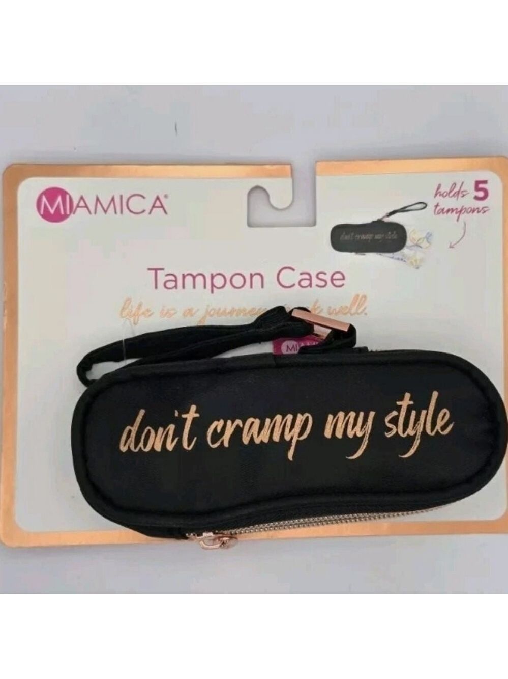 Miamica Black and Gold Tampon Case - Stylish and Discreet